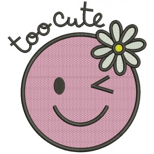 Too Cute Smiley Face Filled Machine Embroidery Design Digitized Pattern
